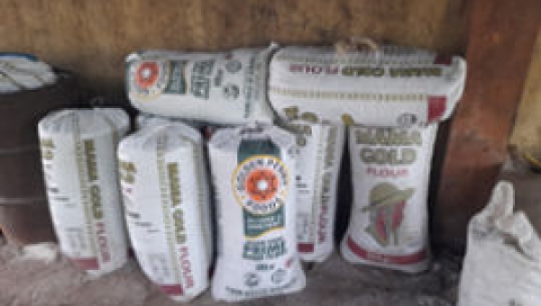 Bags of processed garri